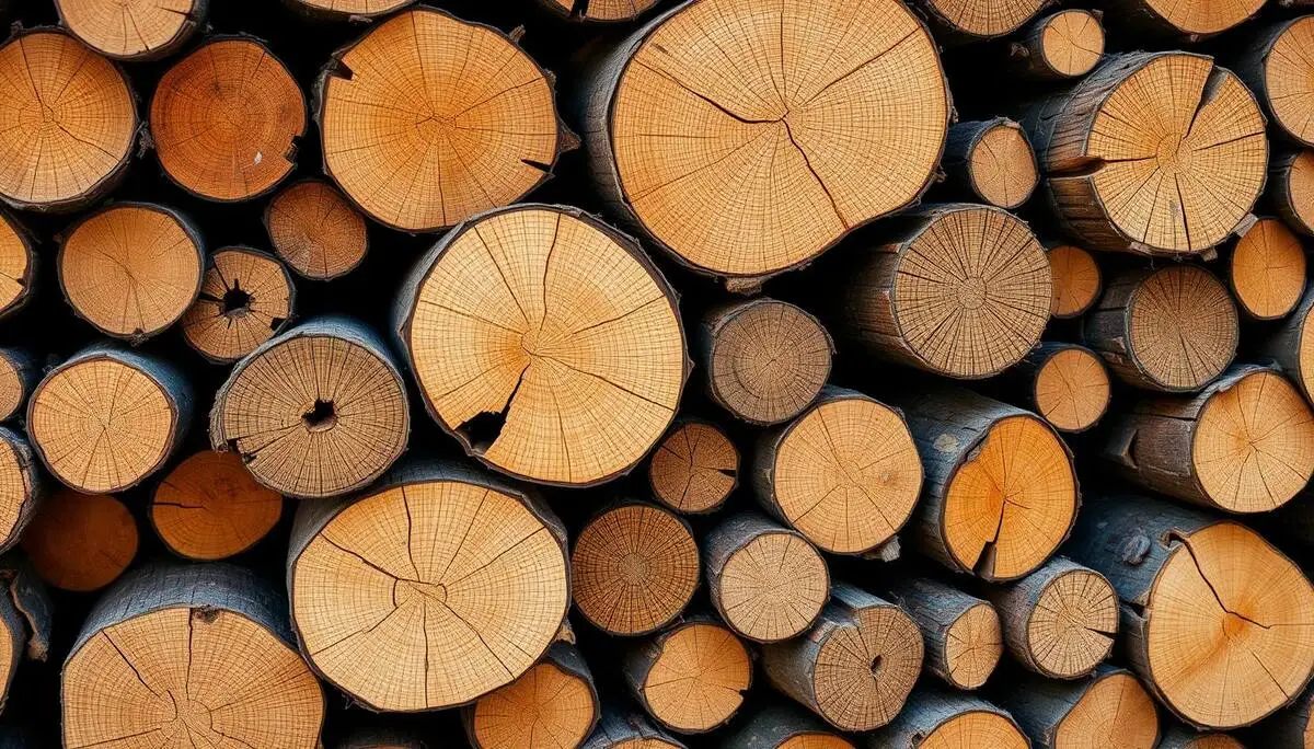 Bûches de chêne sèches utilisées comme bois de chauffage