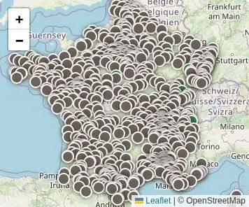 Carte de France des revendeurs de bois de chauffage