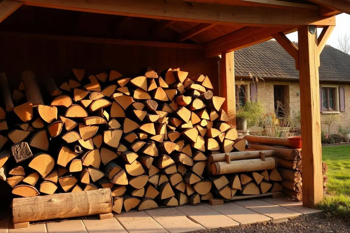 Stock de bois de chauffage préparé avant l’hiver